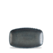 Astro Metallic Blue Oblong Porcelain Chefs Plate 7 4/5 X 4 3/4"