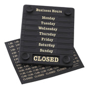 Business Hours Sign with Window Suckers