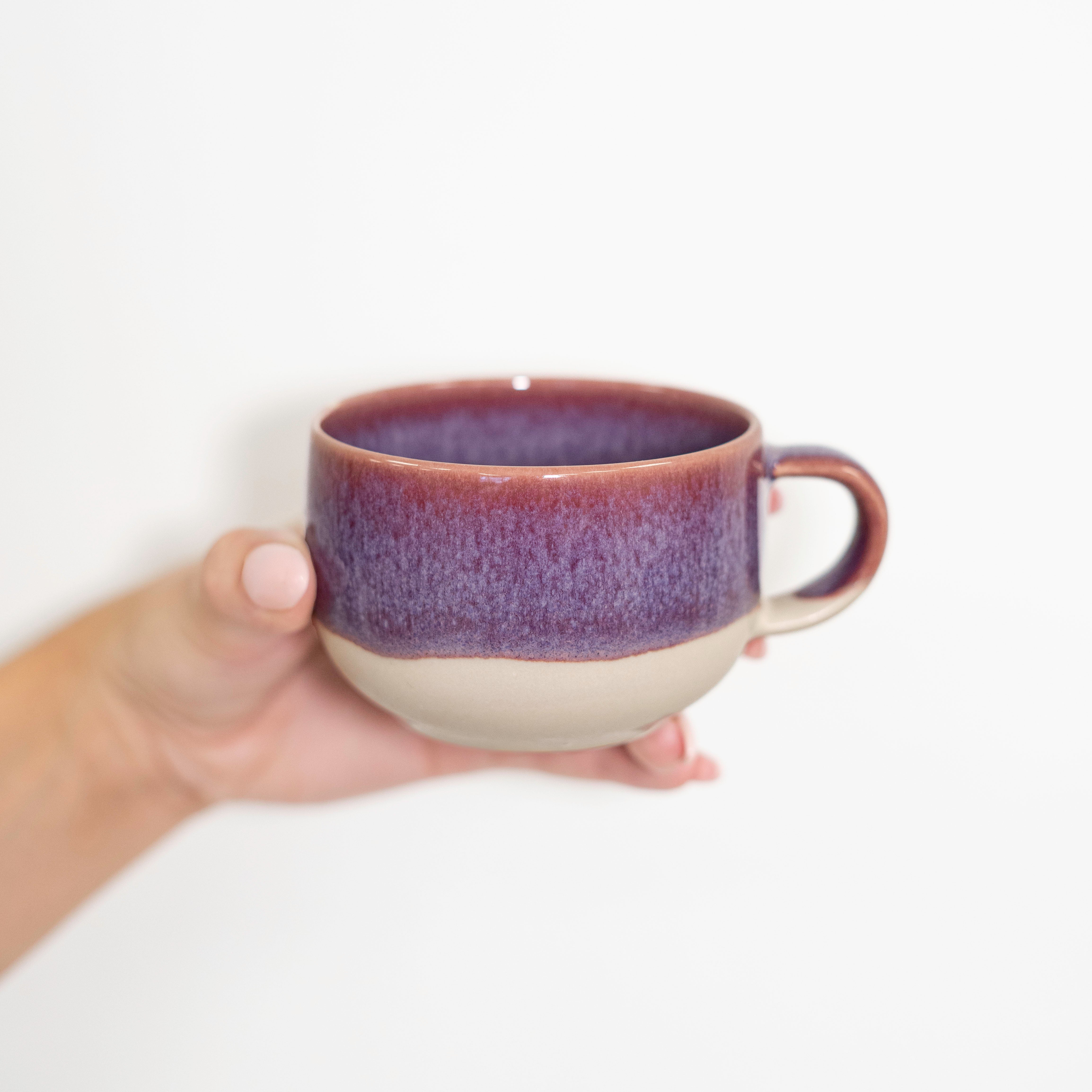 Californian Purple Shoreline Stoneware Cappuccino Mug 275ml/9.5oz