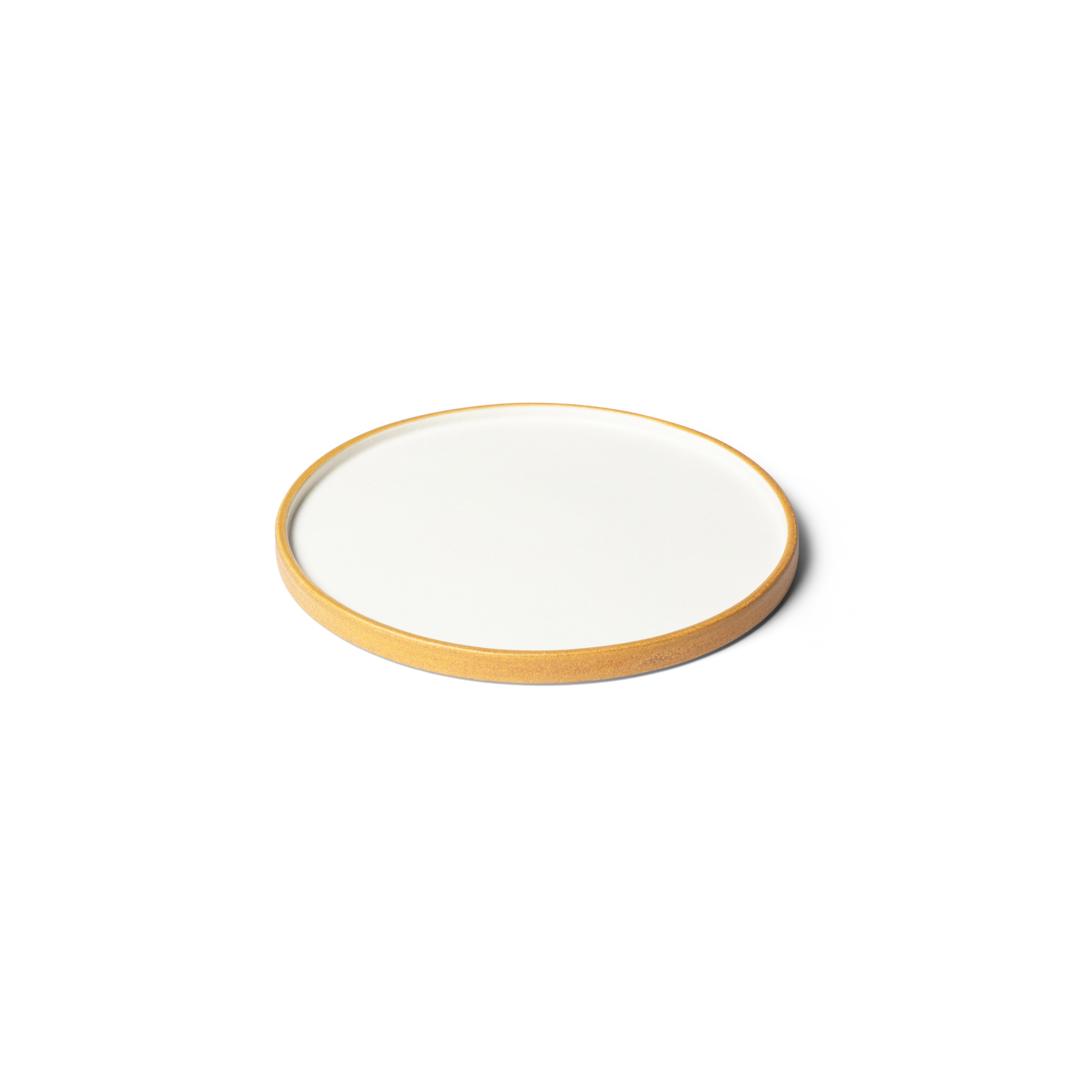 Matte White With Rye Edge 21cm Round Flat Plate