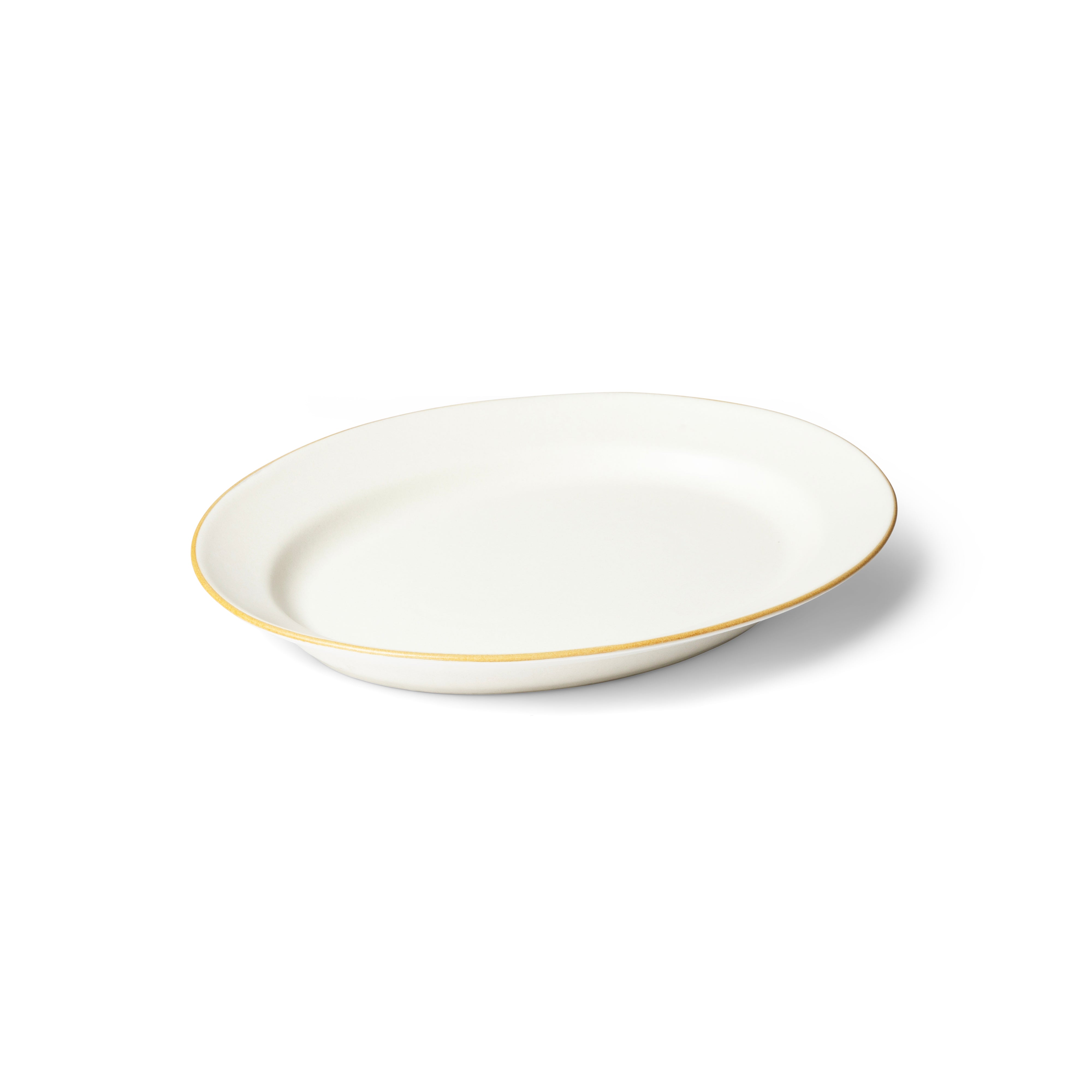 Matte White With Rye Edge Large Oval Mains Plate