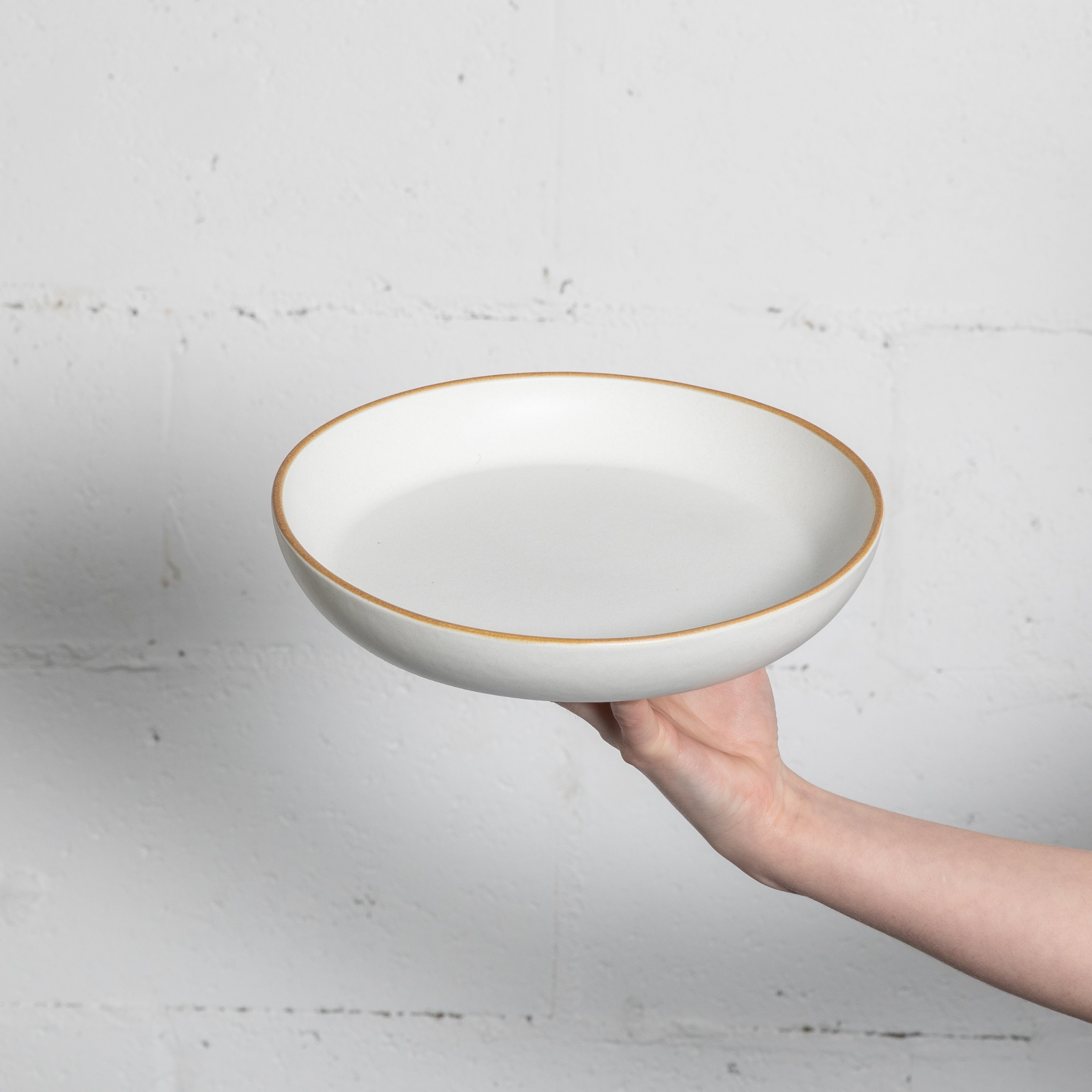 Matte White With Rye Edge 25cm Large Coupe Dish