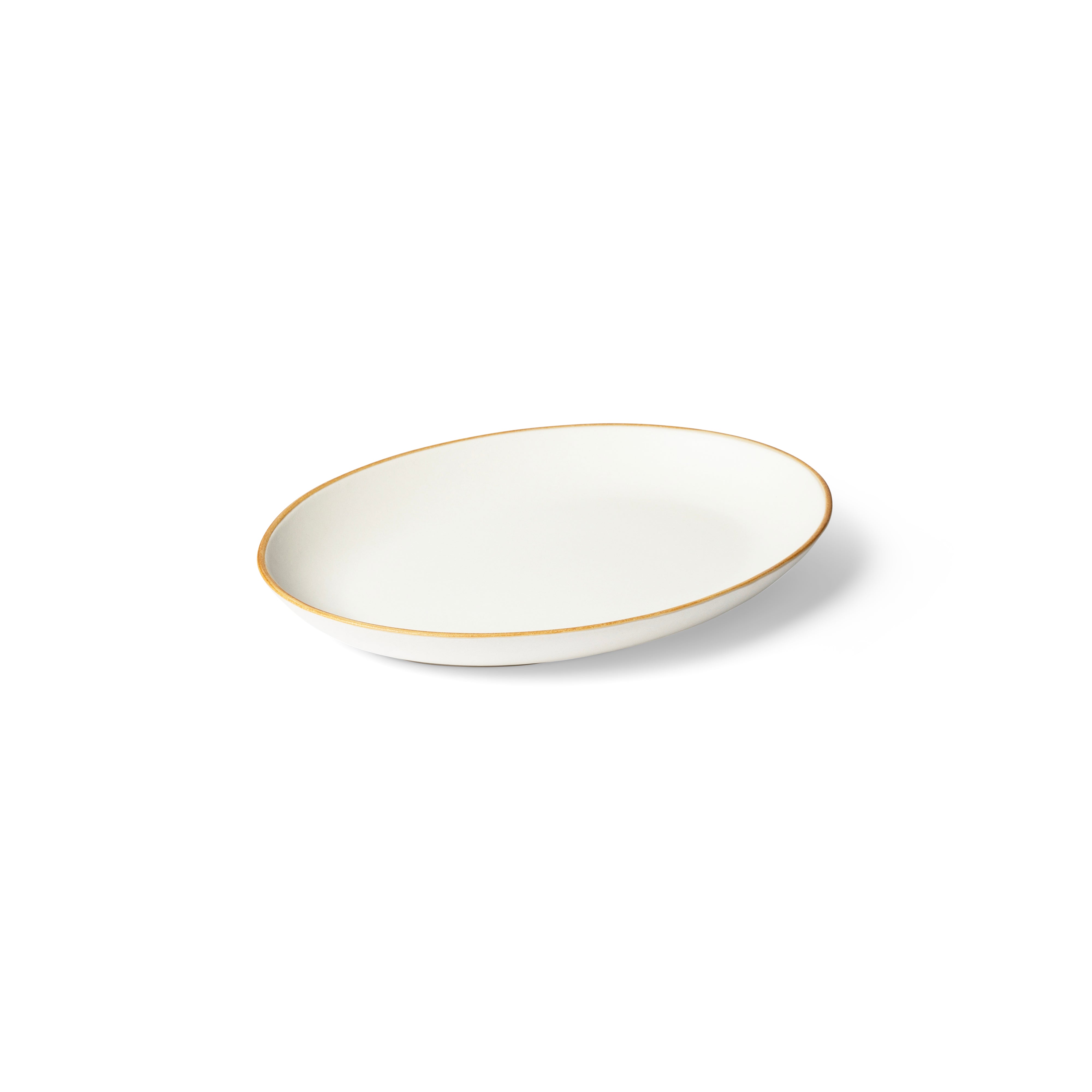 Matte White With Rye Edge Oval Shallow Plate