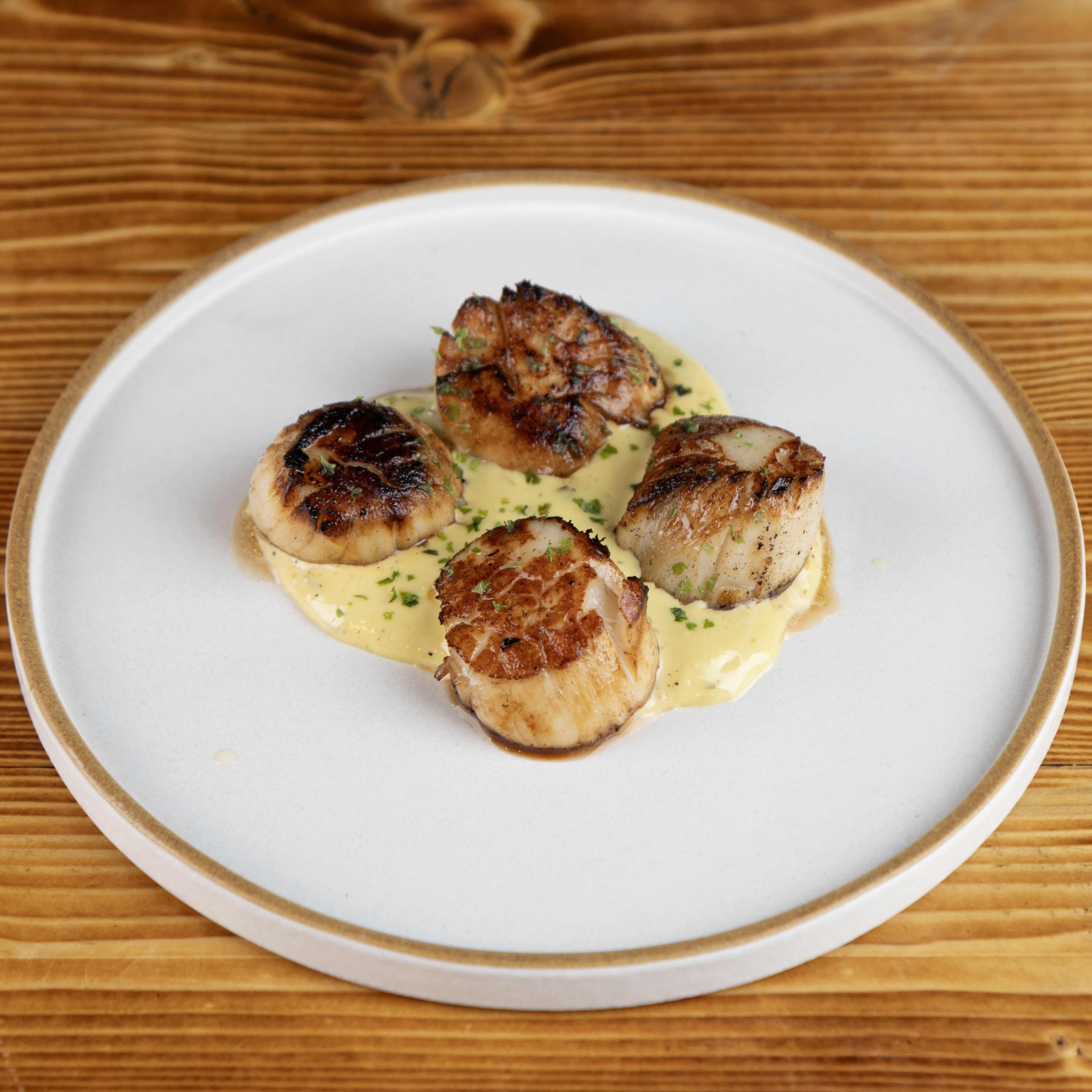 Matte White With Rye Edge 20cm Flat Plate