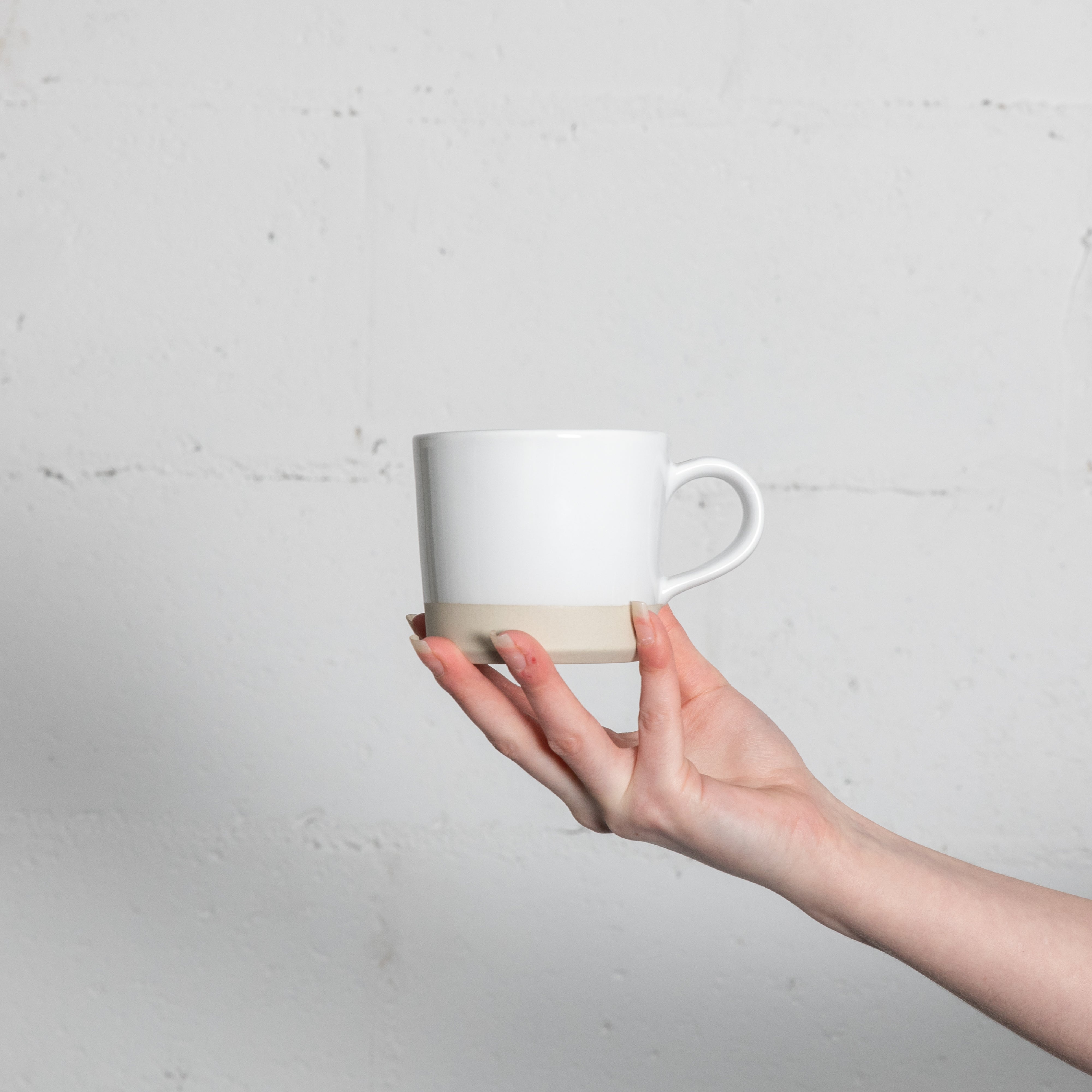 Natural White Stoneware Straight Sided Mug 350ml - 9.5cm Dia x 8.5cm H