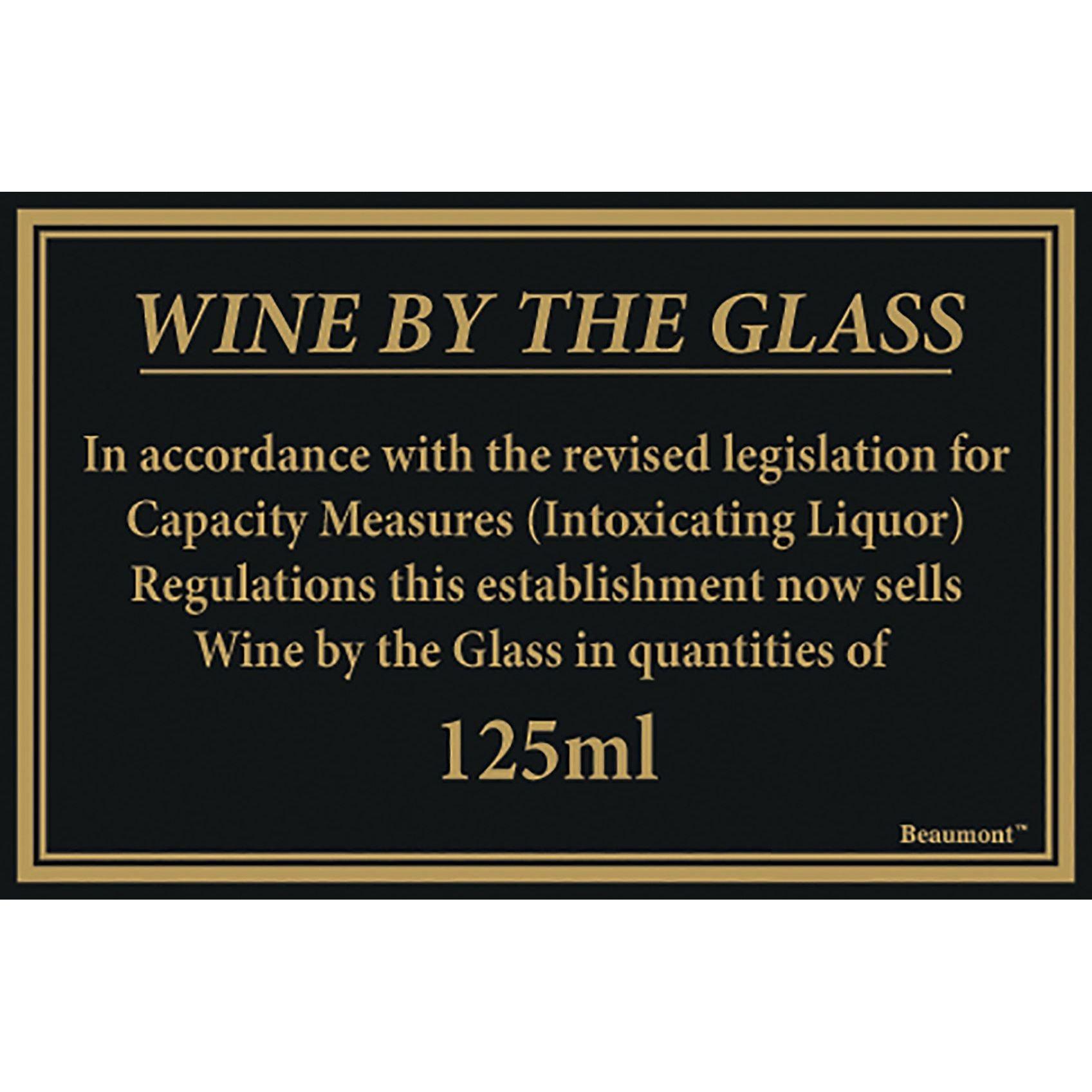 Wine Compliance Law Sign 125ml