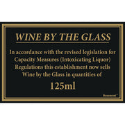 Wine Compliance Law Sign 125ml