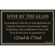 Wine Law Compliance Sign 125 & 175ml