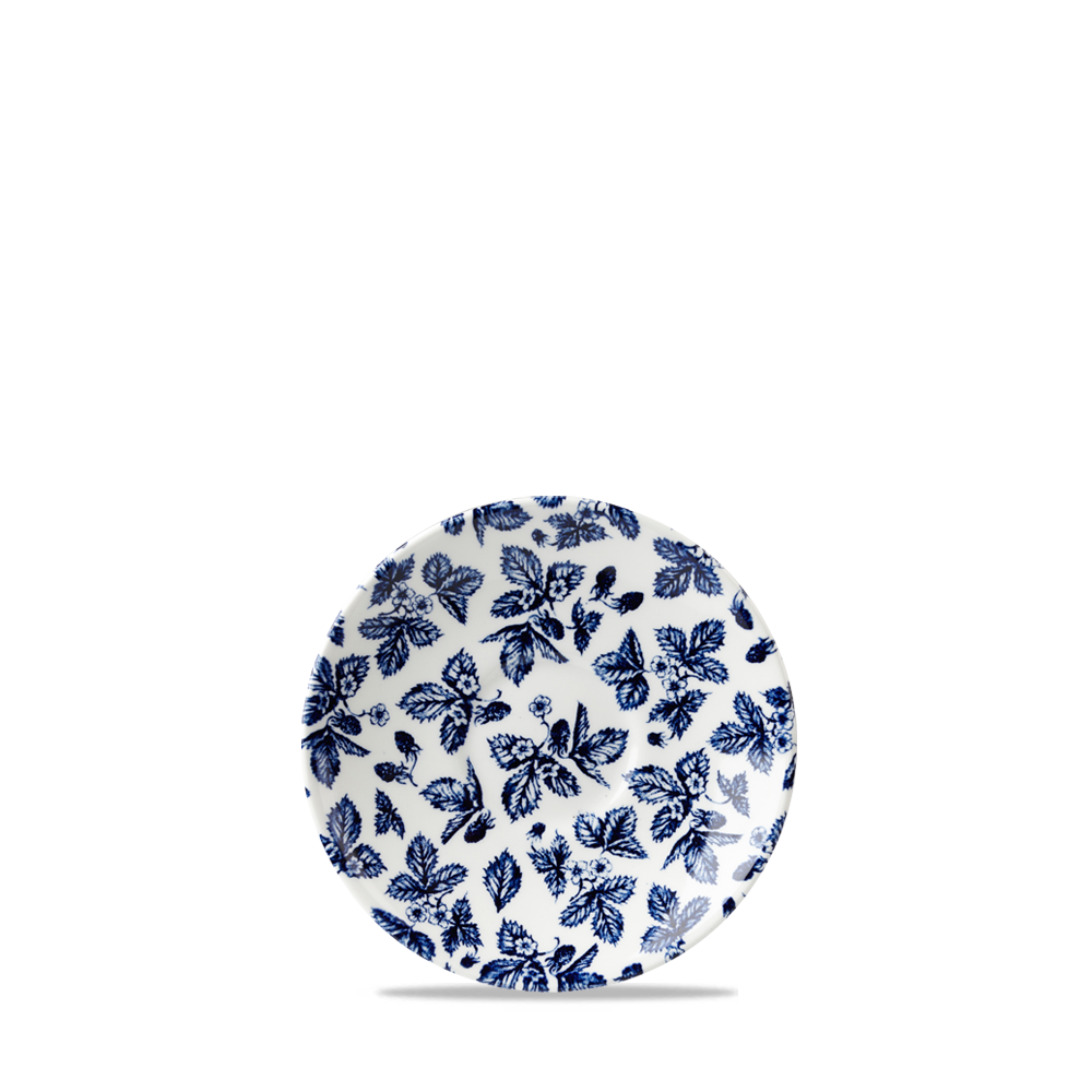 Vintage Prints Blue Bramble Georgian Tea Saucer 5.5"