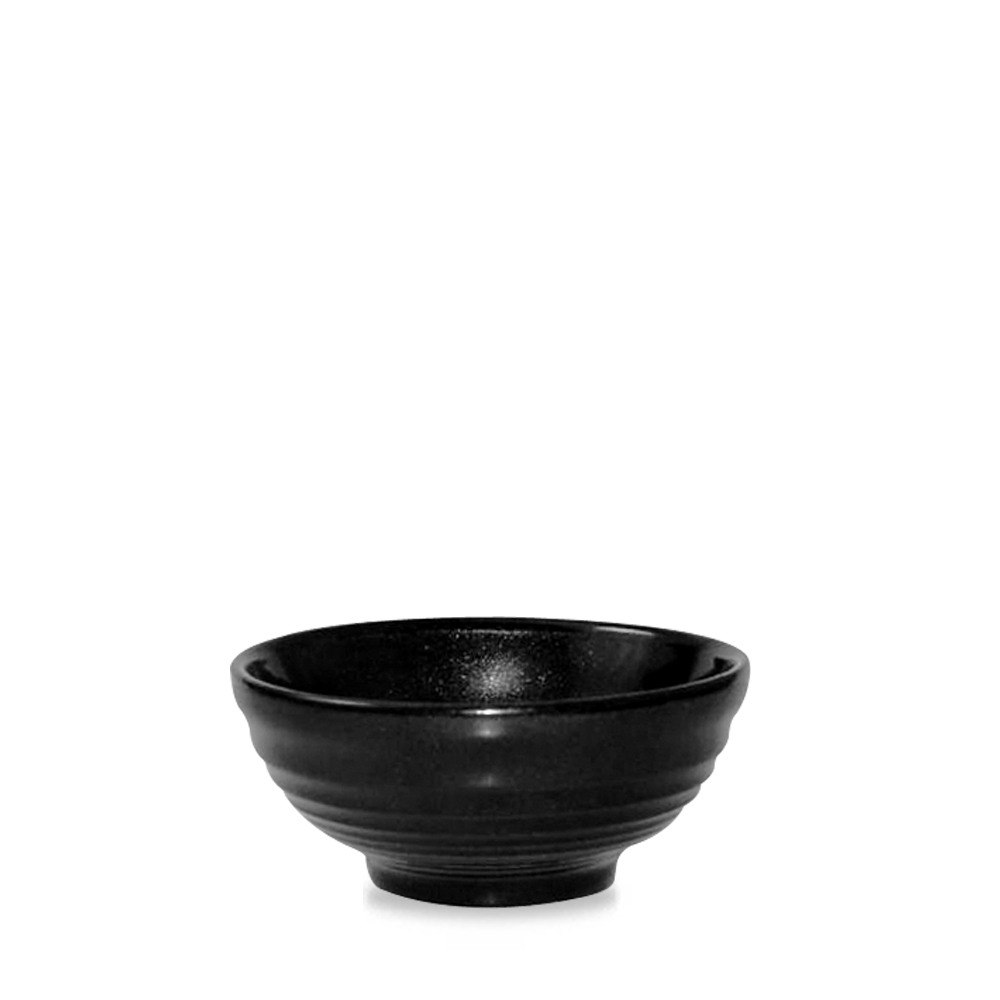 Bit On The Side Porcelain Metallic Black Onyx Ripple Snack Bowl 10oz