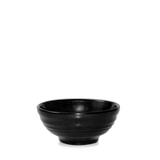 Bit On The Side Porcelain Metallic Black Onyx Ripple Snack Bowl 10oz