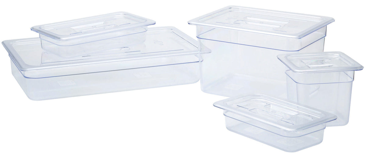 Polycarbonate 1/4GN Universal Handled Lid clear