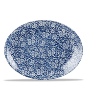 Vintage Prints Victorian Calico Prague Orbit Oval Coupe Plate 12.5"