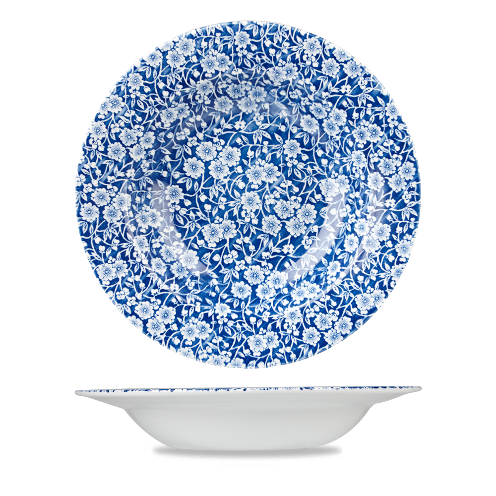 Vintage Prints Victorian Calico Prague Profile Rimmed Soup Bowl