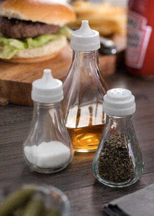 3cm Square Salt Pot, Stainless Steel Top