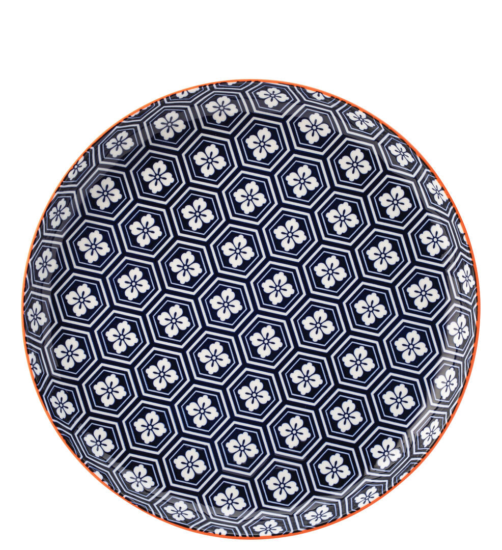 Cadiz Blue & Orange Plate 10.5" (27cm)