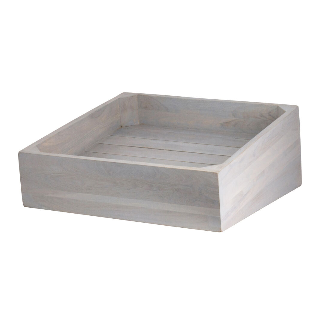 Fusion Grey Wash Wood Angle Basket 35.6cm (14")
