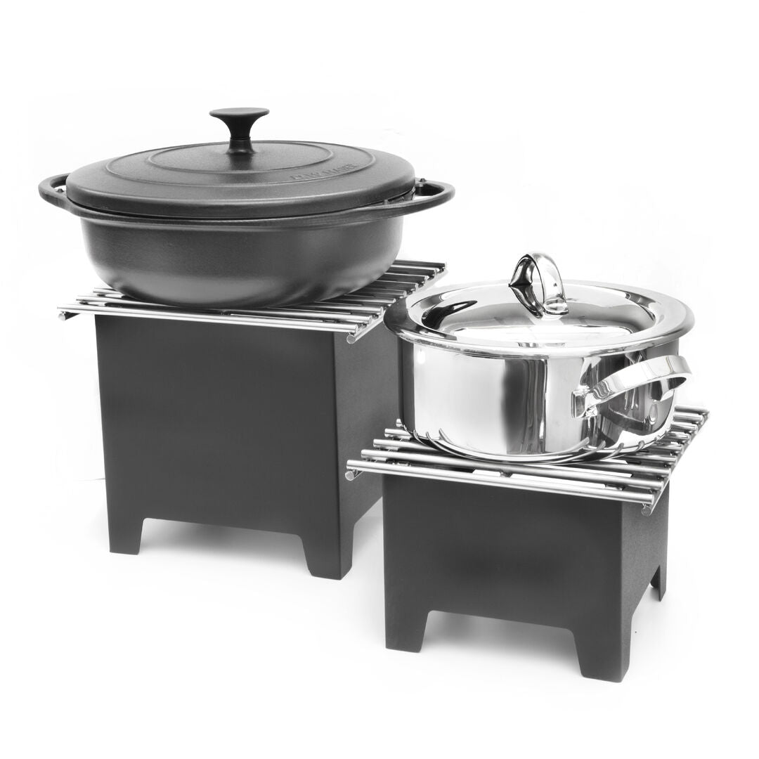 Fusion Black Mini Riser & Grill 19.1 x 19.1 x 15.2cm (7 1/2 x 7 1/2 x 6")