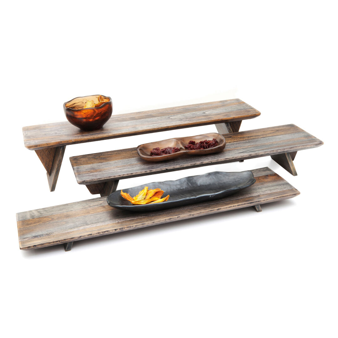 Utopia Round Riser Utopia | Buffet | Fusion Grey Ash 3 Piece Riser Set 58.4cm (23 ...