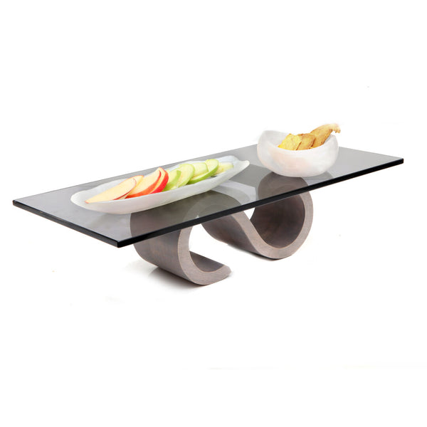 Utopia Round Riser Utopia | Buffet | Fusion Grey Wash Teak S Shape Riser 30.5 x 15.2cm (12 ...