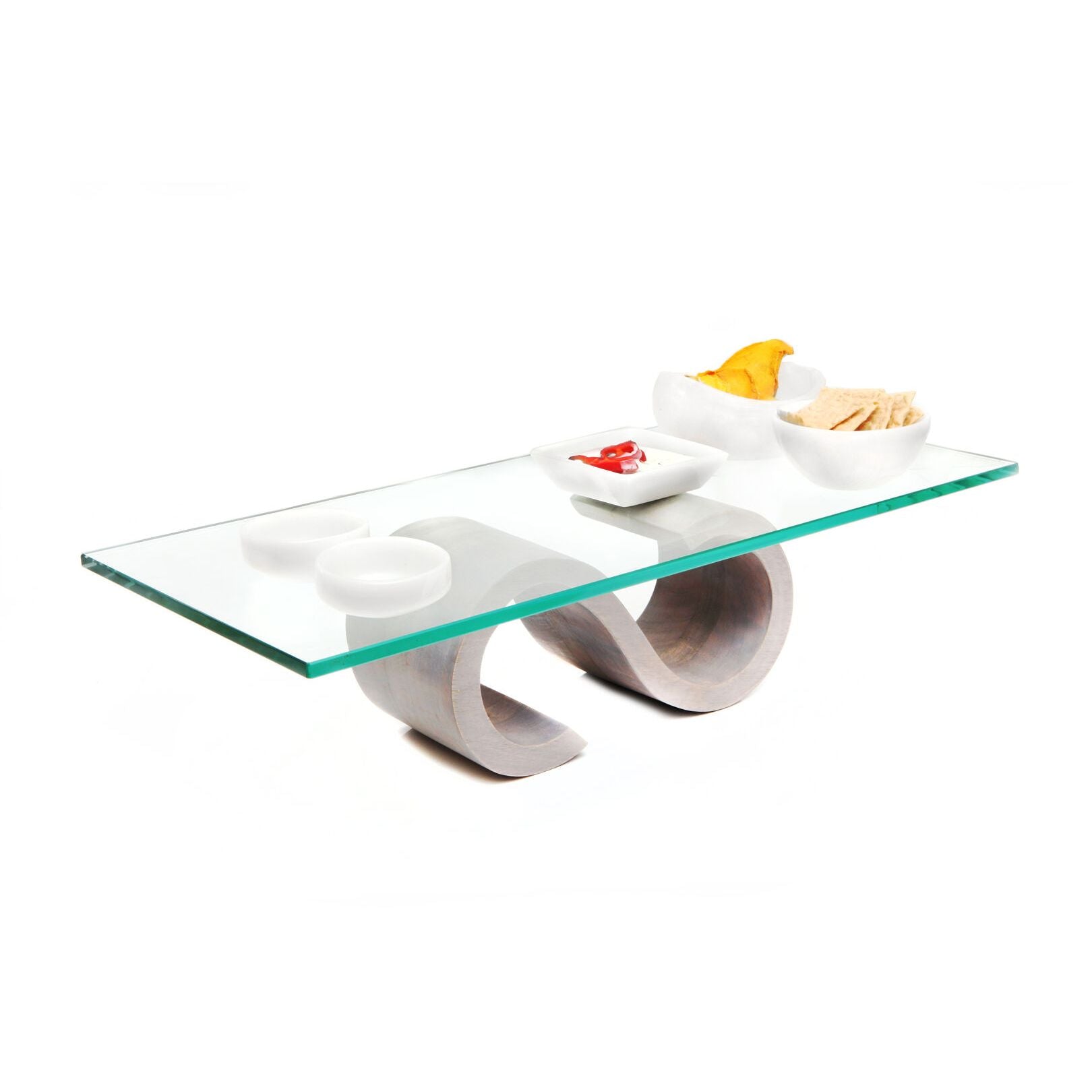 Fusion Grey Wash Teak S Shape Riser 30.5 x 15.2cm (12 x 6")