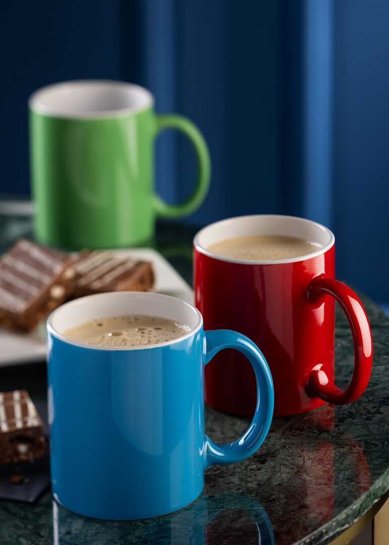 Pure White Straight-Sided Mug 12oz (34cl) - Red