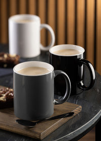 Pure White Straight-Sided Mug 12oz (34cl) - Grey