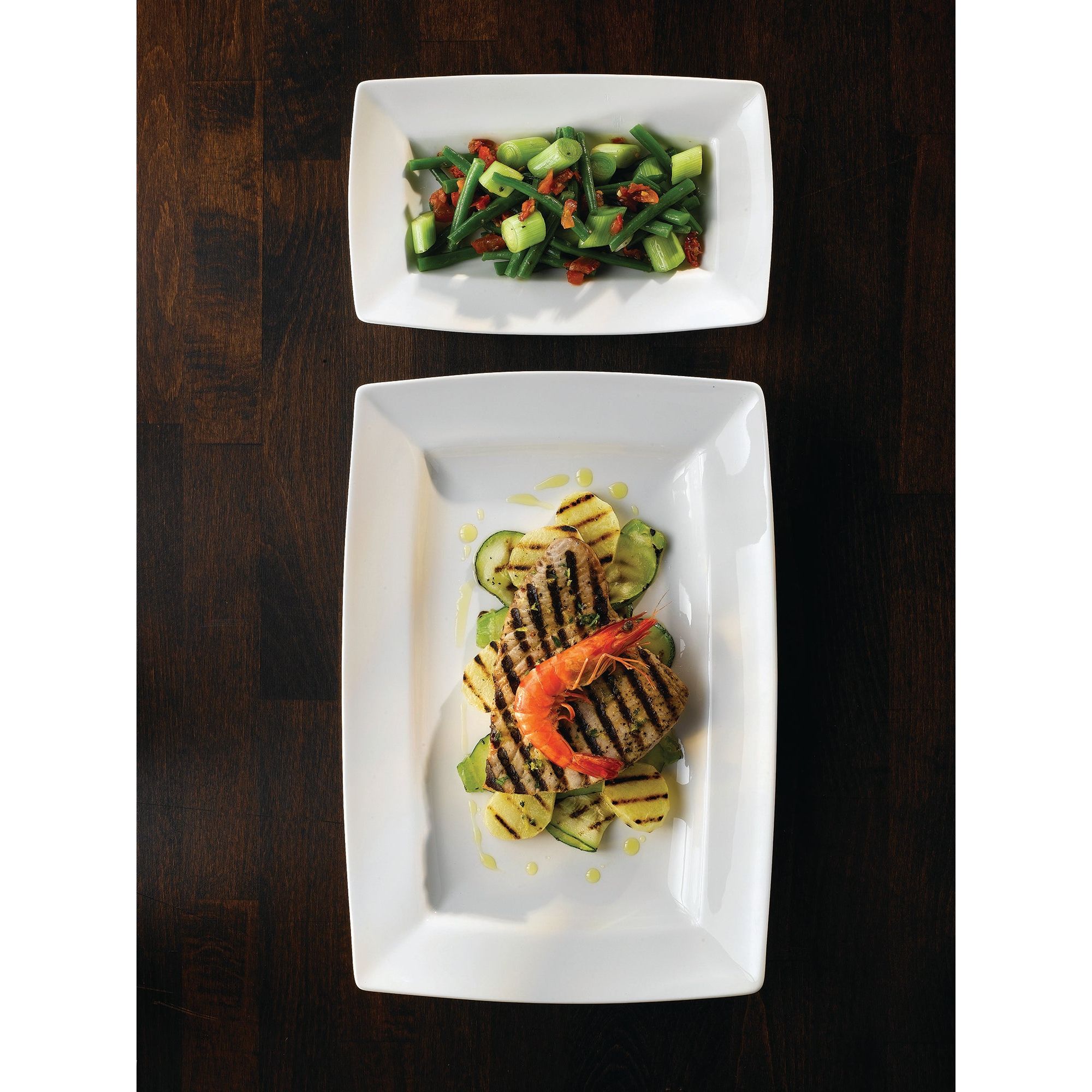 Alchemy Energy White Rectangular Plate 13"