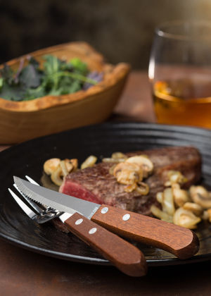 Wooden Handle Steak Fork