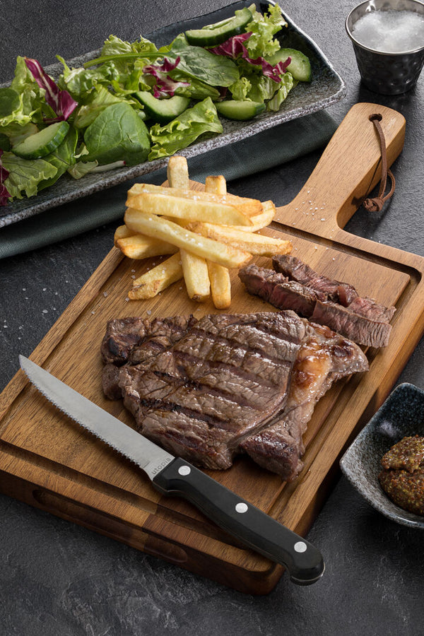 Black Handled Steak Knife