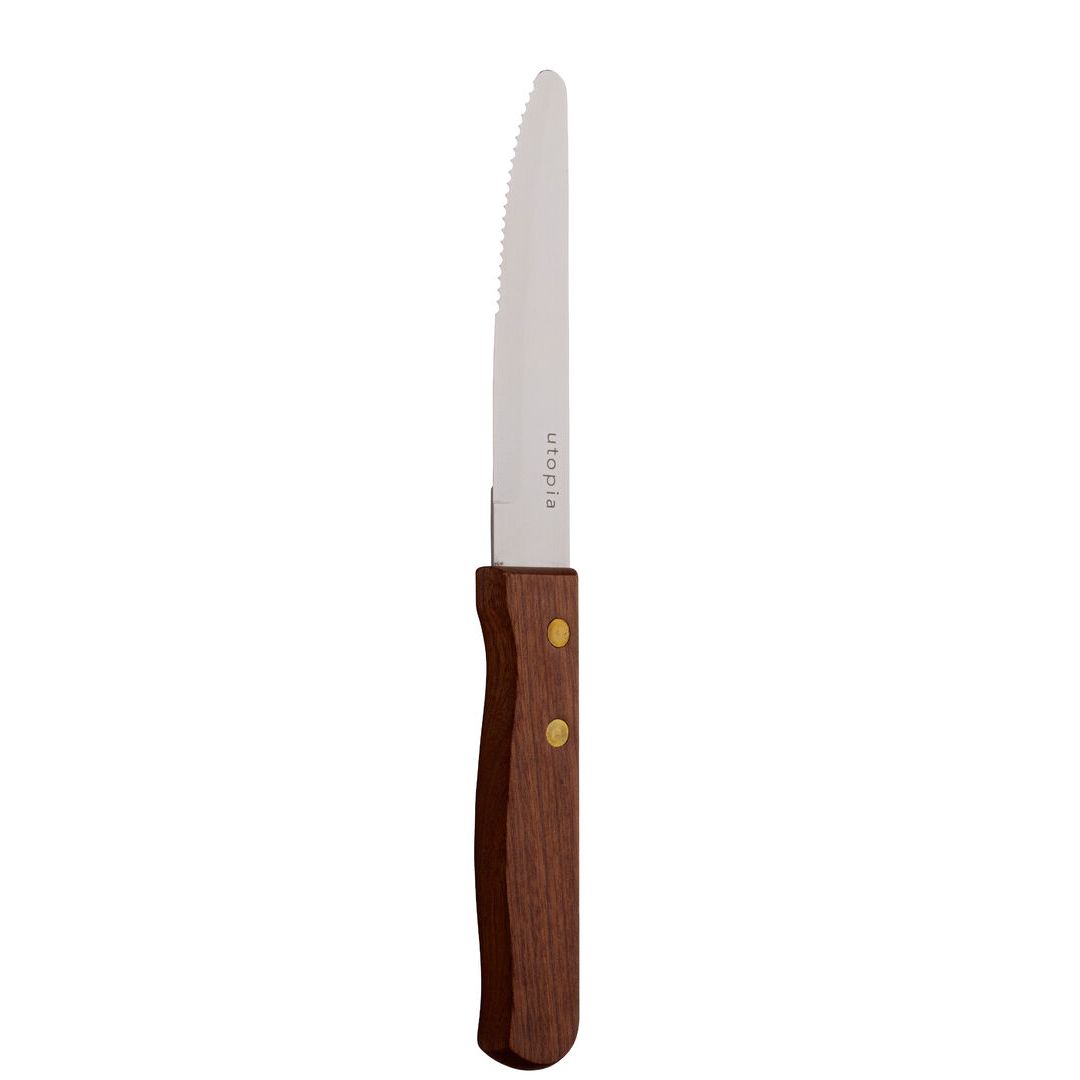 Large Wooden Handle Steak Knife