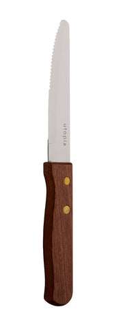 Large Wooden Handle Steak Knife