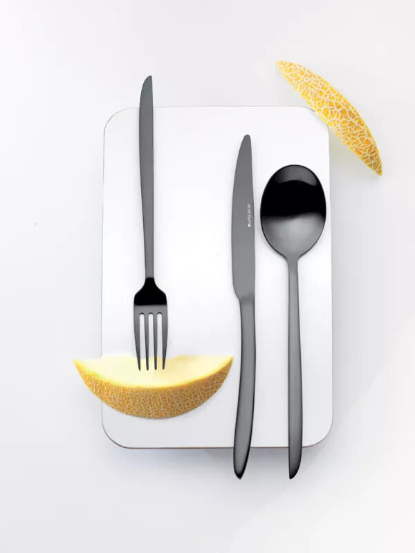 Orca Matt Black Dessert Spoon