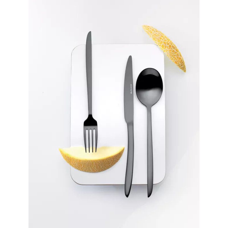 Orca Matt Black Dessert Spoon