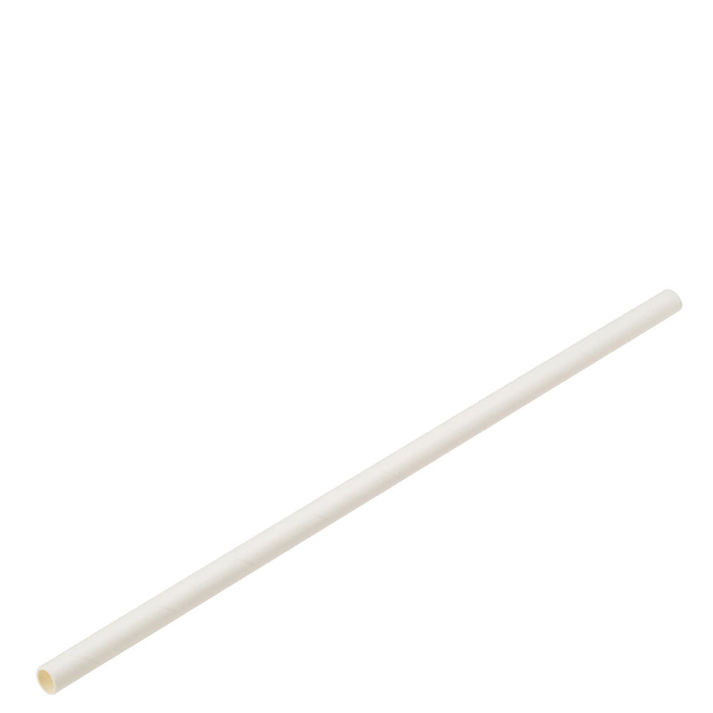 Paper Solid White Straw 8" (20cm)