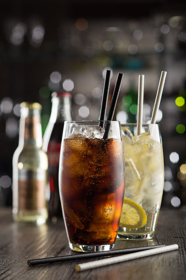 Paper Solid Black Straw 8" (20cm)