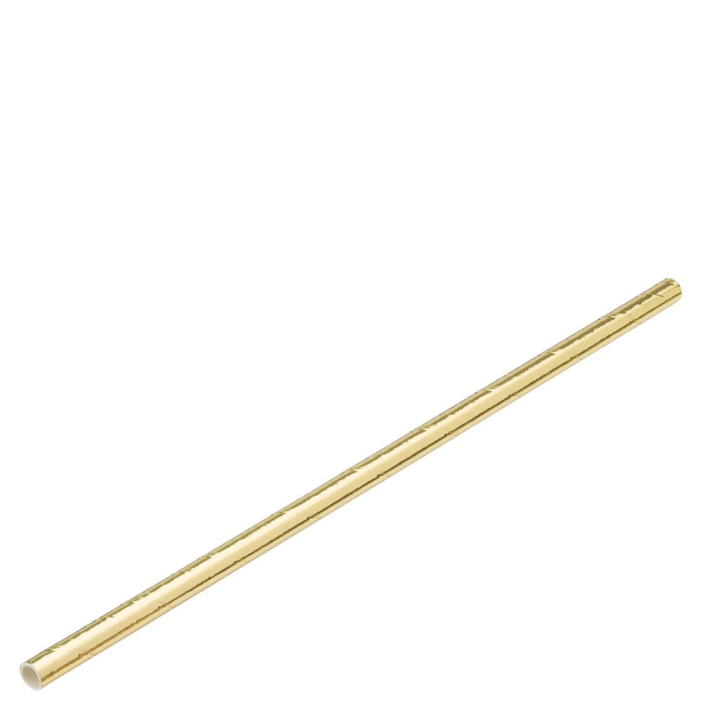 Paper Solid Gold Straw 8" (20cm)