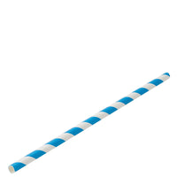 Paper Blue Stripe Straw 8" (20cm)
