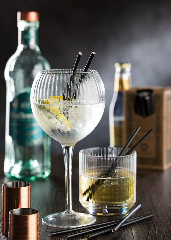 Paper Black Cocktail Straw 5.5" (14cm) 5mm Bore