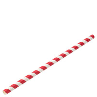 Paper Jumbo Red Stripe Straw 9" (23cm) 8mm Bore