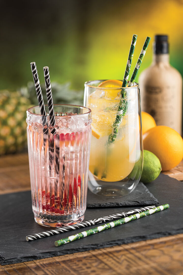 Paper Jumbo Red Stripe Straw 9" (23cm) 8mm Bore