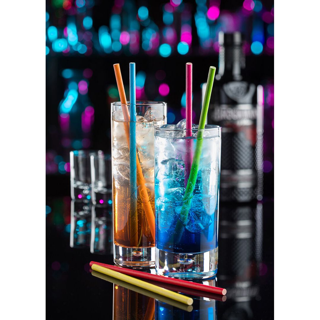 Paper Solid Pink Straw 8" (20cm) Box of 250