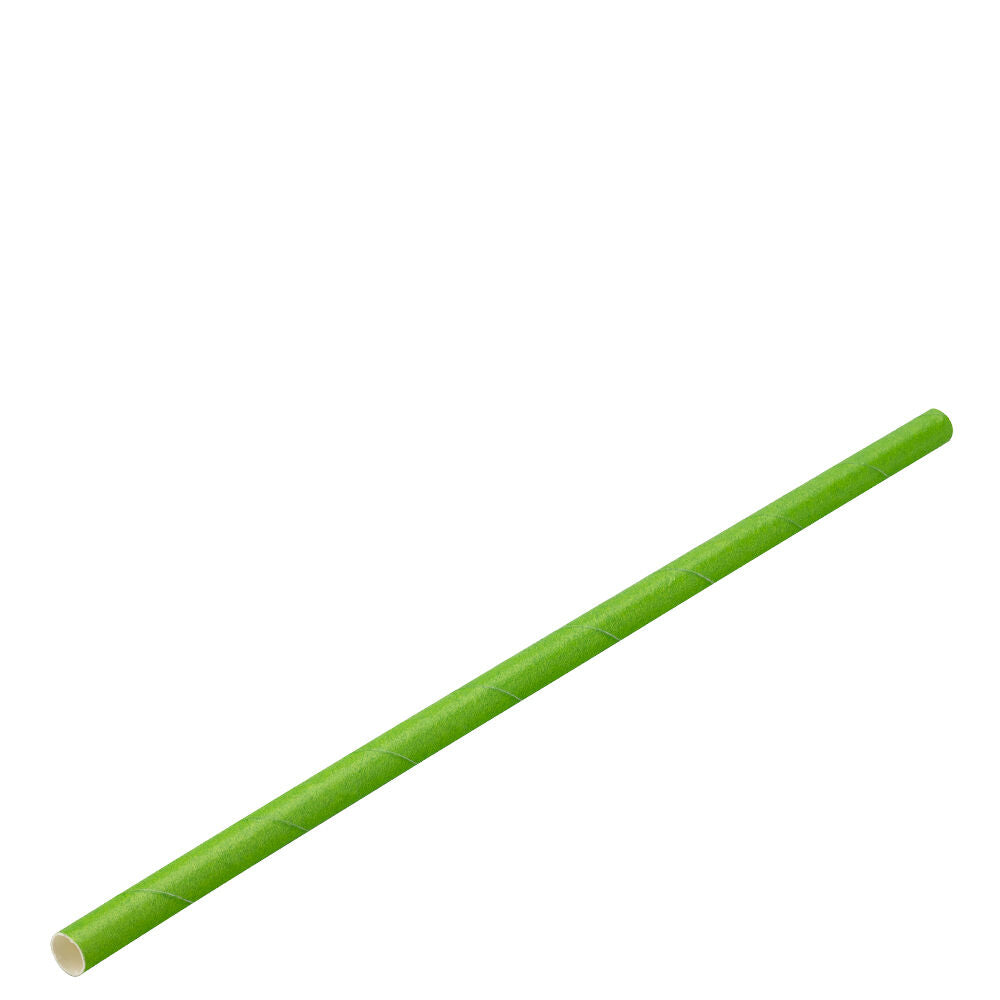 Paper Solid Green Straw 8" (20cm) Box of 250