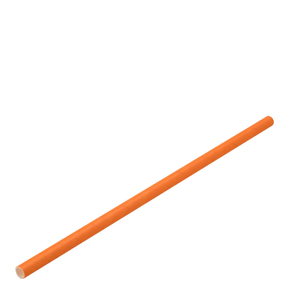 Paper Solid Orange Straw 8" (20cm) Box of 250