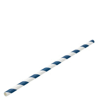 Paper Navy/White Stripe Straw 8" (20cm) Box of 250