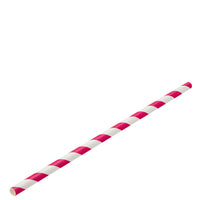 Paper Pink/White Stripe Straw 8" (20cm) Box of 250