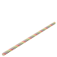 Paper Multi Stripe Straw 8" (20cm) Box of 250