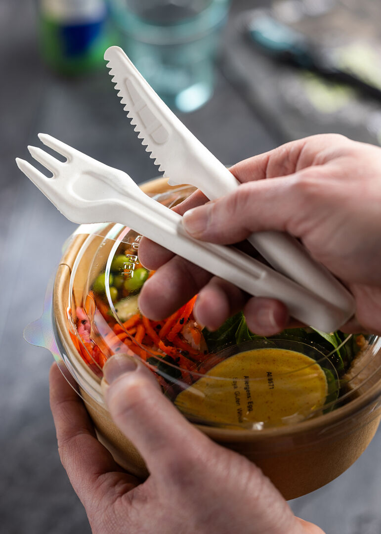 Natural Sugarcane Fork 6.5" (16.5cm) - Box of 100