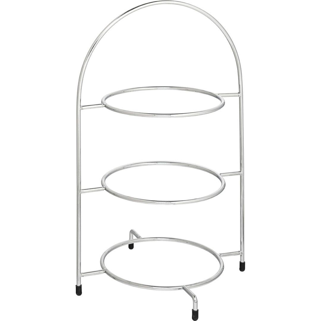 Chrome 3 Tier Plate Stand 16.5" (42cm)