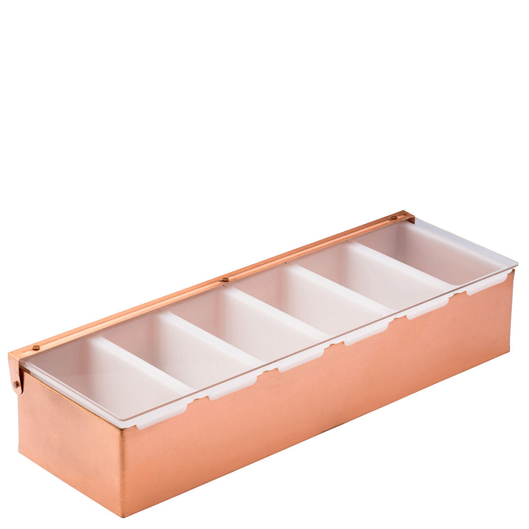 Copper Condiment Holder - 6 Inserts 17.5" (44.5cm)